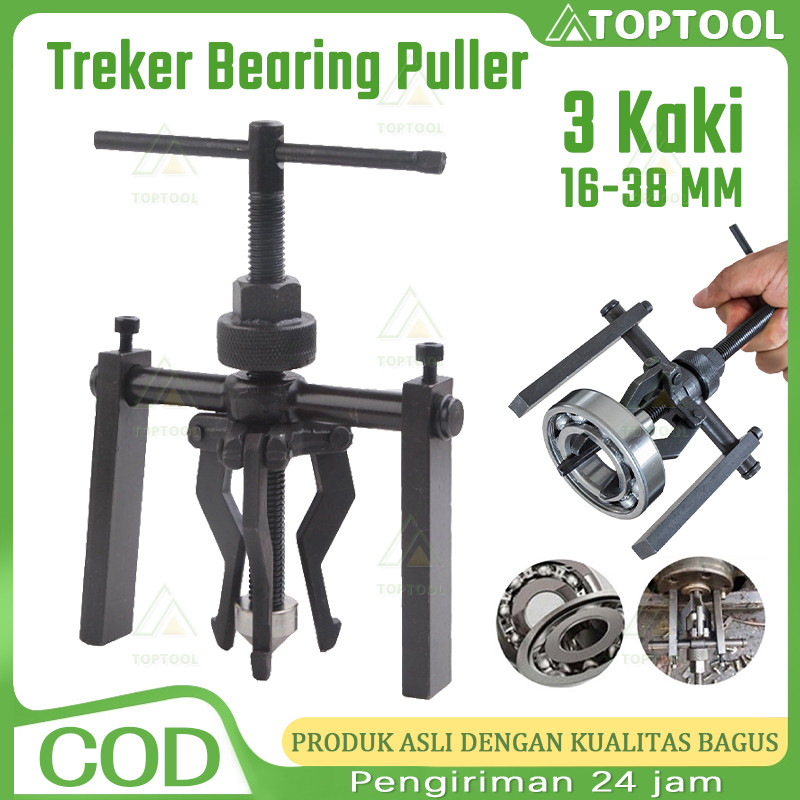 

Bearing Puller / Treker Bearing Puller /Inner Bearing Puller Riku/Treker Bearing 3 kaki Bearing Puller Alat Cabut Bearing/Treker Bearing Puller Pilot Bearing Puller Inner Treker Riku Cabut Bearing Dalam Ukuran 16-38mm Gear Extractor 3 Kaki Jaw Mesin Motor