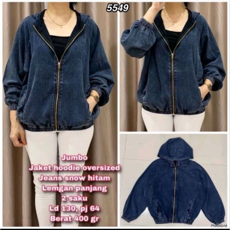 YI85K Jacket hoodie jeans denim sleting jumbo berbagai model