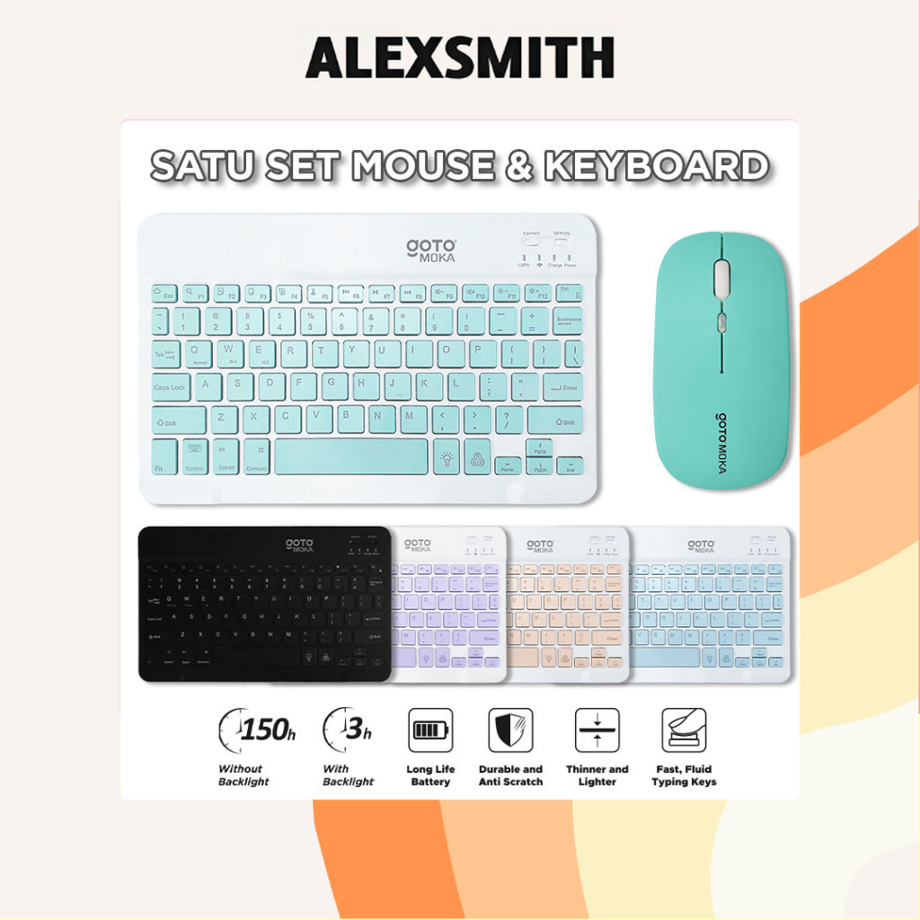 Goto Moka Keyboard Mouse Set Wireless Laptop Komputer Portable