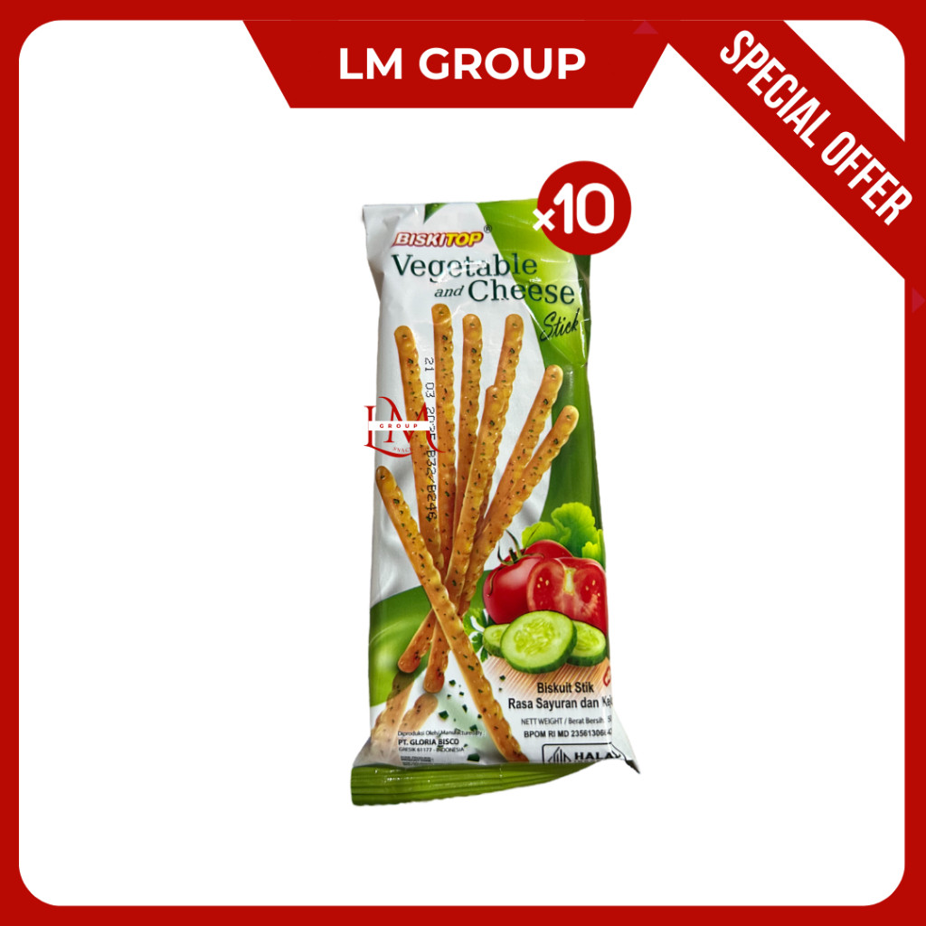 

[10 PCS LEBIH HEMAT] Biskitop Vegetable and Cheese Stick @50gr