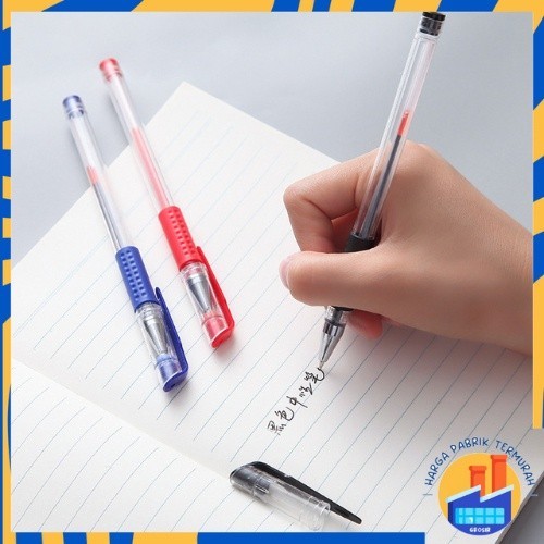 

HPT Pena Gel 0.55mm Standard Pulpen Gel Standard Bolpoin Cair Alat Tulis Sekolah Bolpen Warna Hitam Biru Merah Murah