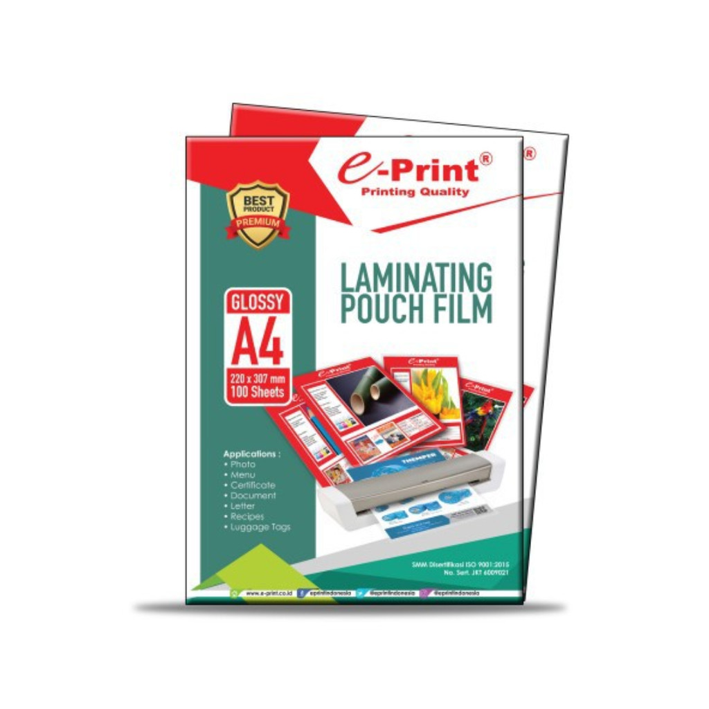 

Laminating Pouch Film A4 220 x 307mm 100 sheet ECO E-PRINT