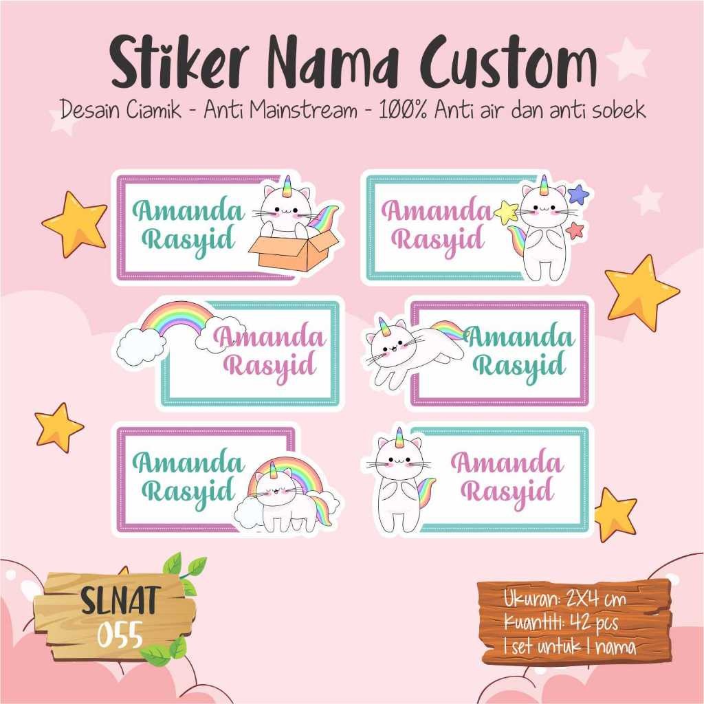 

Stiker Label Nama Anak Sekolah Rainbow Pelangi Cat Kucing Pastel SLNAT 055