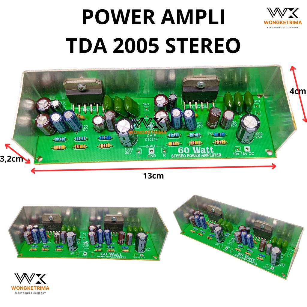 KIT POWER AMPLI TDA 2005 STEREO TDA2005 PLUS HEATSINK