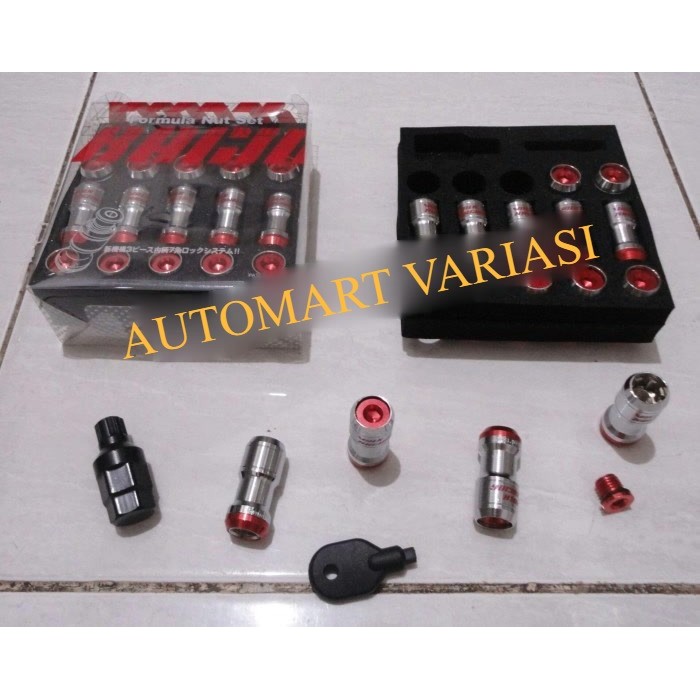 Baut Roda Volk Rays Besi Baut Racing Lug Nut Merah Size 1.25MM 1.5MM