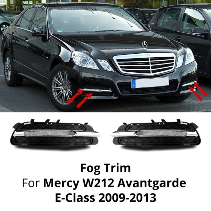 Fog Trim Old Mercedes W212 Avantgarde Bumper Strip Grille Chrome Cover E200
