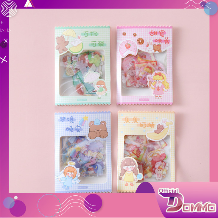 

DOMMO - 6056 Stiker Lucu Mini Set / Soft Cute Sticker Pack / Sticker DIY Catatan Motif Kartun / Stiker Set Isi 45 PCS