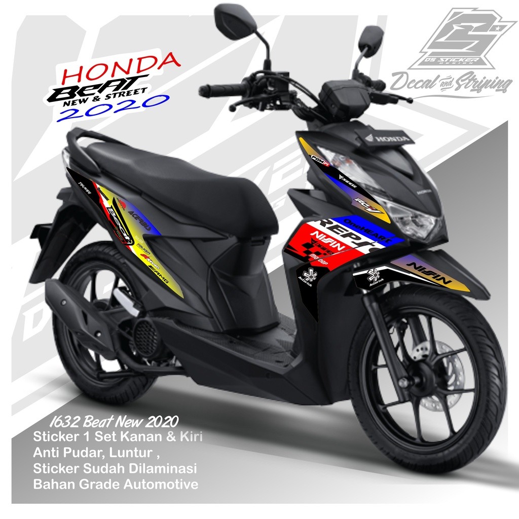 1632 Sticker Striping Motor BEAT FI NEW TAHUN 2020-2021 List Variasi Repsol Keren joss