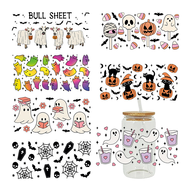 

UV DTF Transfers Stickers, 16oz, Cup Wraps, Halloween, All Saints' Day, Printed for DIY Glass, Ceramic Metal Leather, Etc. D4111