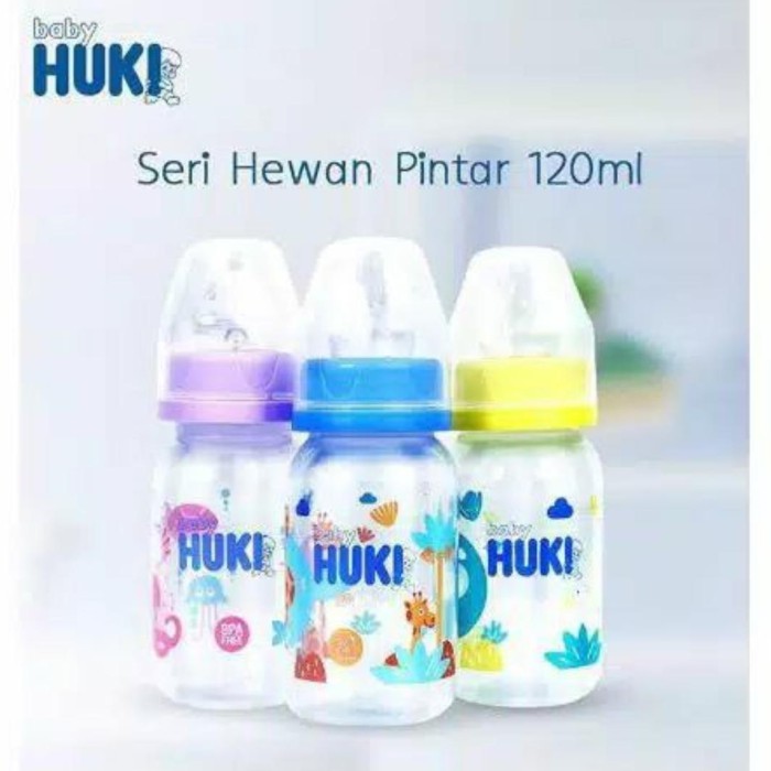 HUKI BOTOL SUSU 240ML DOT GEPENG NIPPLE SILICONE PP REGULER - Kuning, 250 Ml