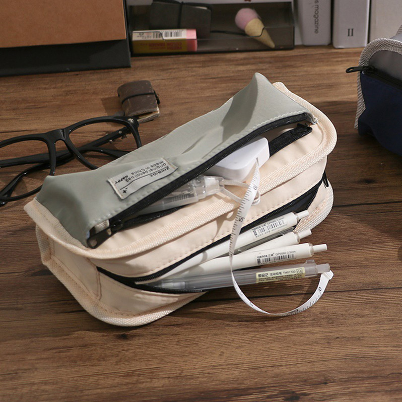 

Large capacity Pencil Case Trousse Canvas Pencilcase School Supplies Pen Case Estuche Escolar Korean Stationery Pencil box