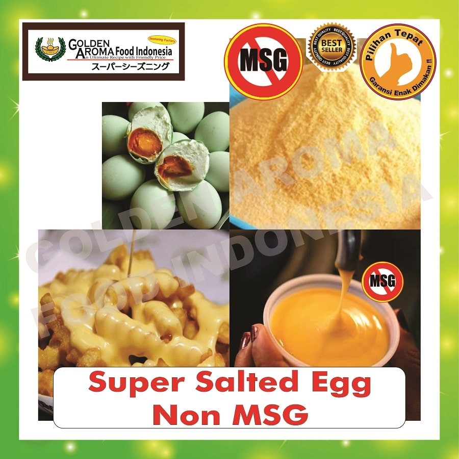 

Bubuk Tabur telur asin super Non MSG 1Kg Bumbu salted egg Serbaguna Halal Murah Seasoning Powder