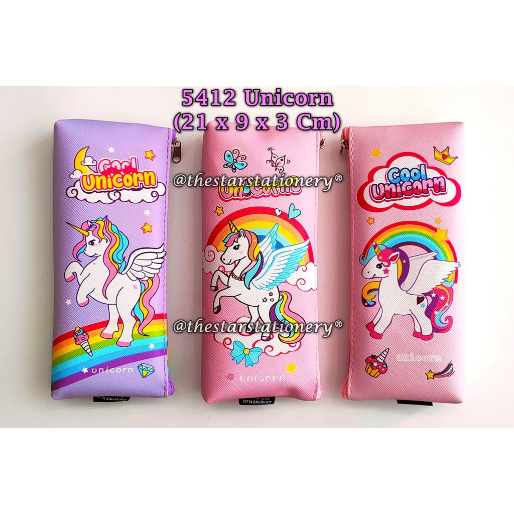 

(1 Biji) Kotak Pensil Resleting Unicorn 5412 / Tempat Pensil Resleting 21*9*3 Cm