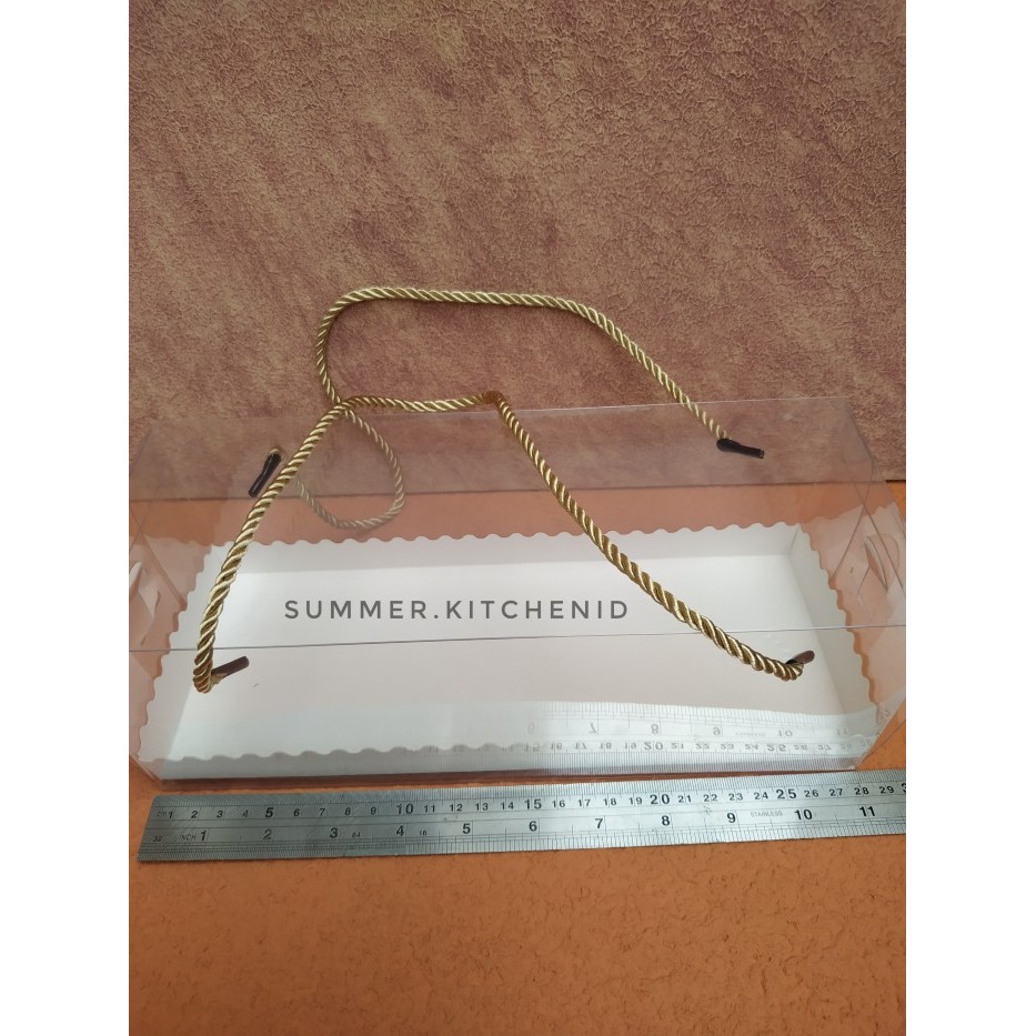 

Box mika tali transparan hampers bolu gulung roll cake 28x11x10cm - 1 pak = 5 pcs