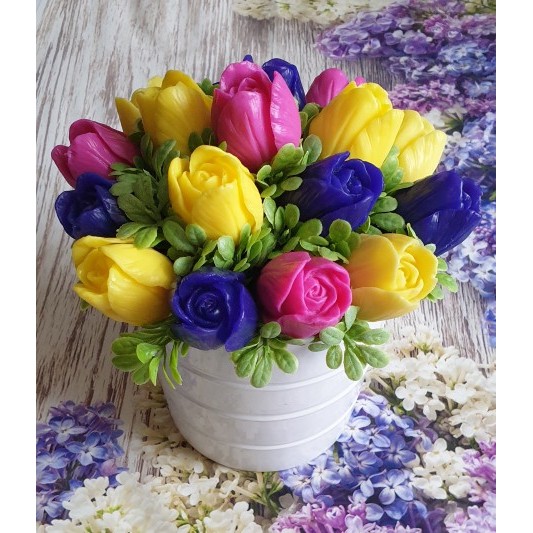 3D Tulip Candle Mold Handmade DIY Flower Soap Silicone Mold Chocolate Cake Mold Silicone Mold Soap F