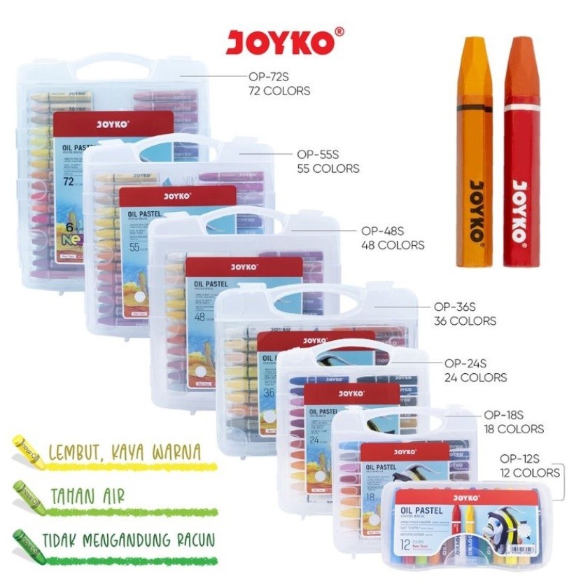 

spesial edition CRAYON JOYKO DAN PASCOLA ISI 55 WARNA/ Krayon/ Oil Pastel 10,10