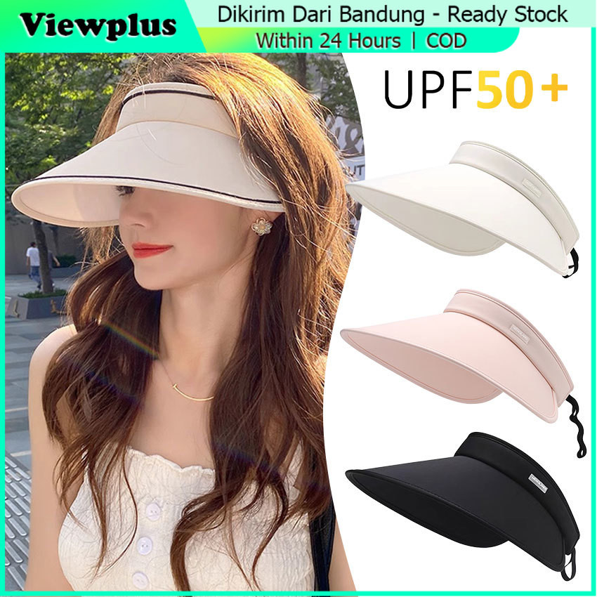 Topi Visor Wanita Anti UV Lipat / Topi Pantai Wanita Sports Visor Cap Topi Musim Panas Topi Fashion 