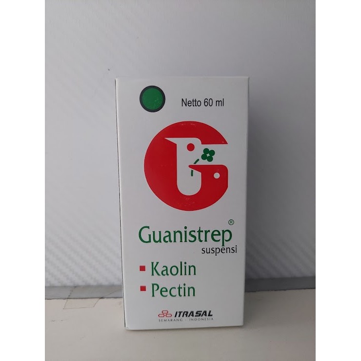 Guanistrep Suspensi syrup sirup 60ml kaolin, Pectin obat anti diare mencret anak dewasa