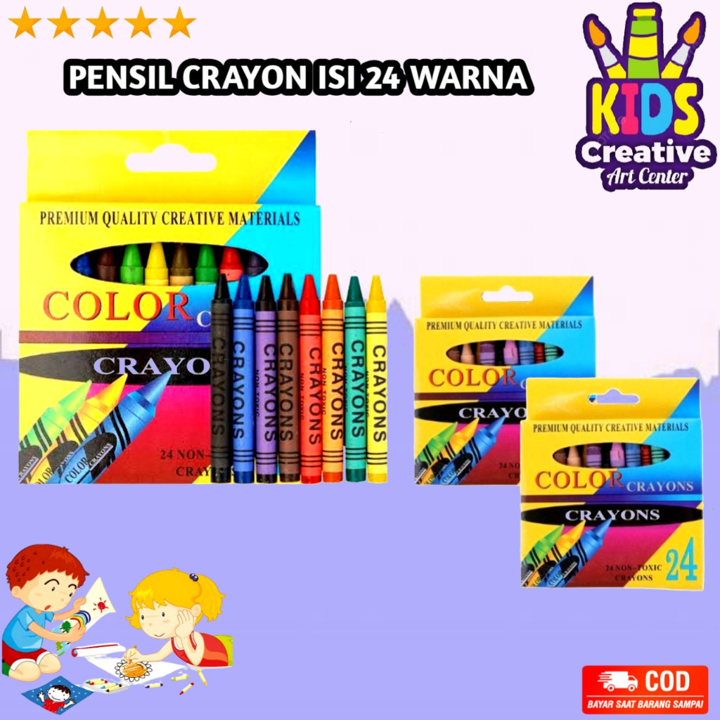 

PENSIL CRAYON ISI 24 WARNA / PENSIL WARNA GAMBAR 24PCS / CRAYON SET ANAK 24 ART SET / N K
