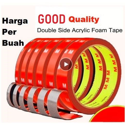 

BISA COD Double Tape Merah isolasi lem bolak balik otomotif solasi foam perekat