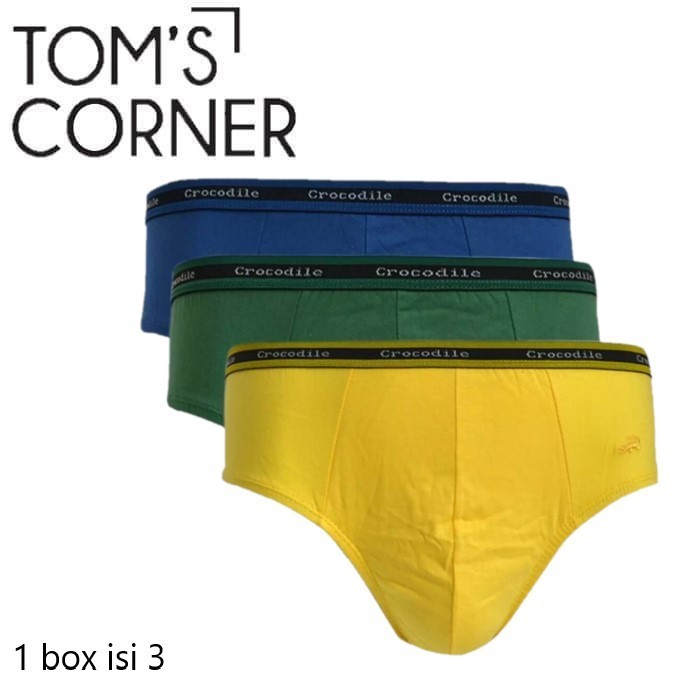 Best[Promo] Celana dalam Crocodile International box putih-kuning ( 241 ) - M, 241 -