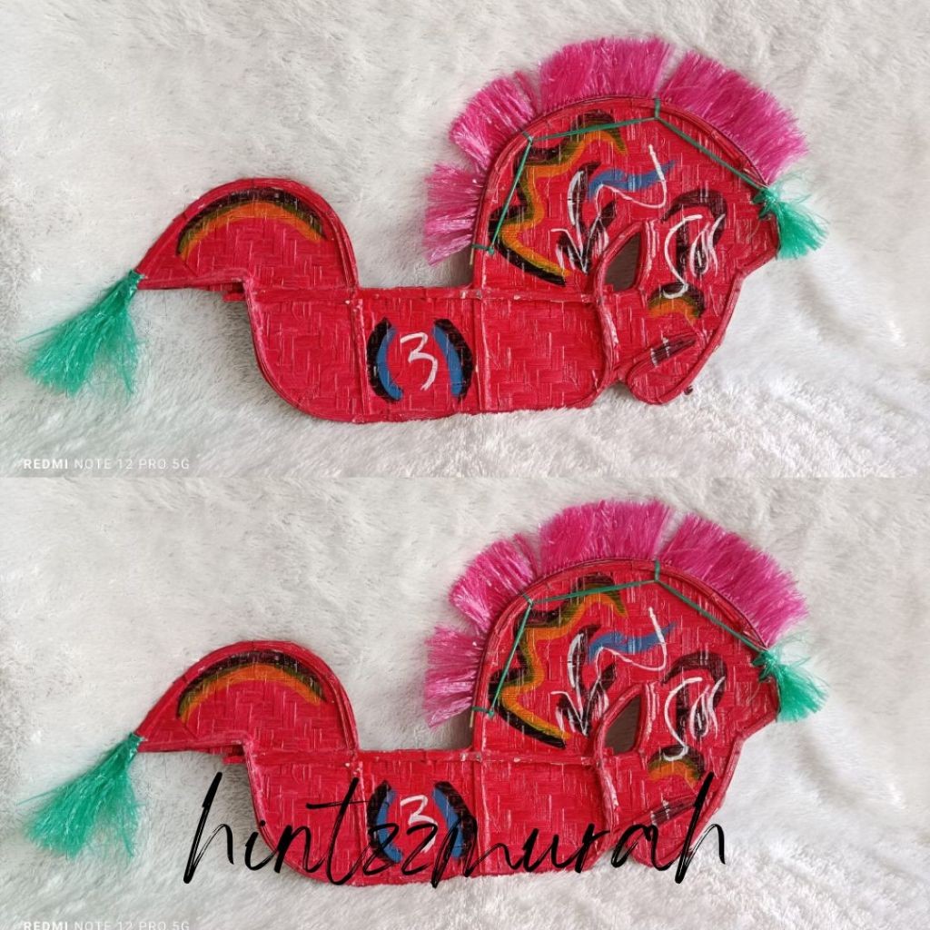 Kuda Kepang Anak Warna Merah Putih Hitam / Jaran Kepang / Jaranan / Kepang Anak / Kuda Lumping Anak 