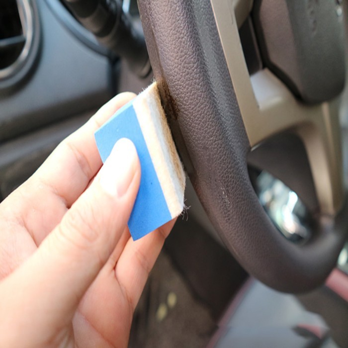 Glass Felt Block Pembersih Poles Jamur Minyak Kaca Mobil Polishing Applicator Busa Lap Kendaraan Felt Block Glass Scrub Polishing Applikator Poles jamur Minyak kaca Depan Cermin Spion Exterior Interior Mobil Motor kerak air Oil Remover Medium