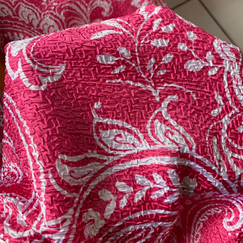 kain silk - kain satincrinkle - kain silk crinkle motif warna fanta - kain satin garment