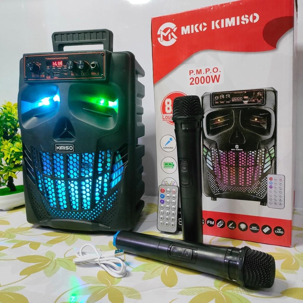 MKC KIMISO Speaker Bluetooth Portable 8.8" Inc QS 7801 WS Variasi Free Mic Wireless & Kabel