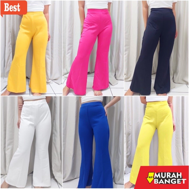 celana cutbray wanita terbaru SJM CELANA CUTBRAY PANTS SCUBA PANJANG JUMBO BELAKANG KARET 001