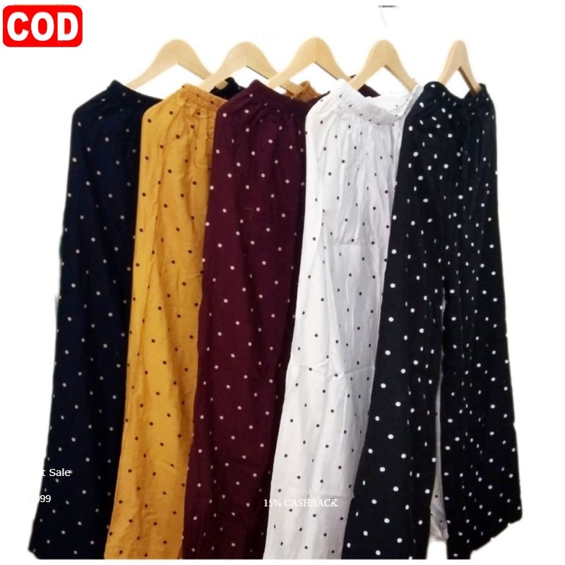 CELANA KULOT RAYON MOTIF BOBBA / POLKADOT.