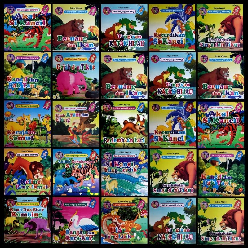 

Buku Cerita Anak bergambar- Seri Dongeng Binatang Bilingual & Full Colour 2 Bahasa