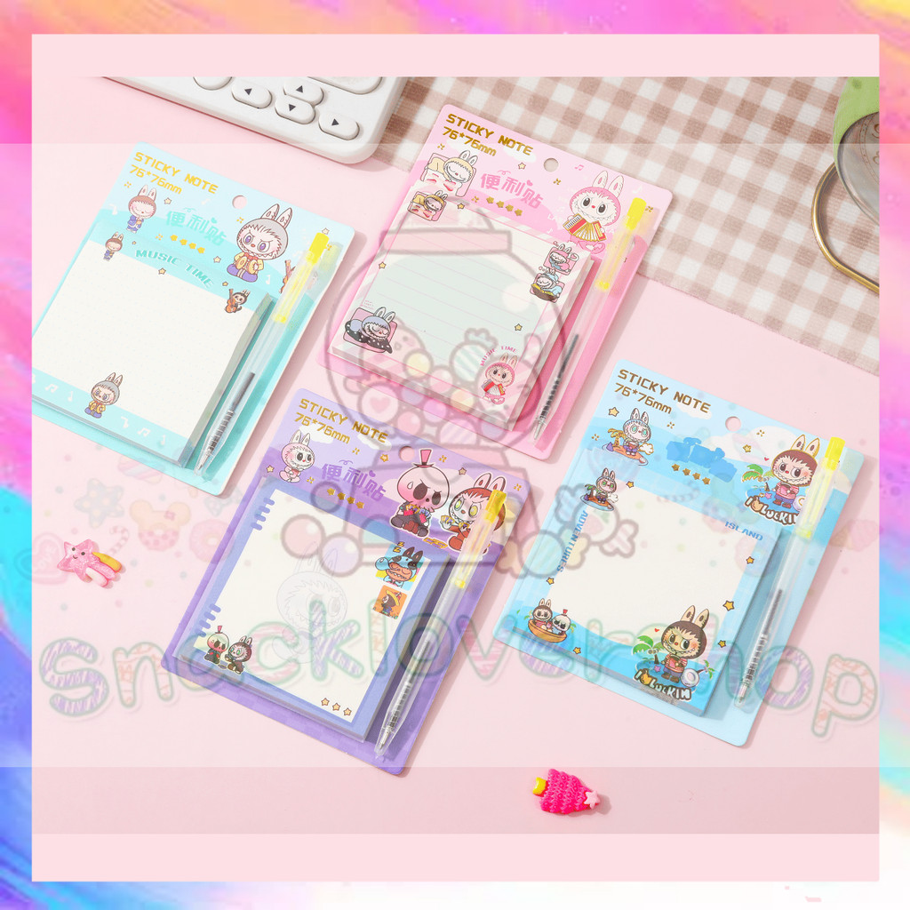 

Sticky Note Premium LABUBU Lisa Blackpink Kertas Bermotif Plus Pena Kertas Catatan Pengingat