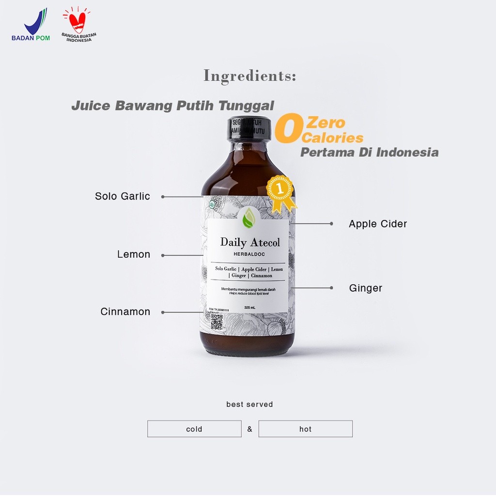 

Jus Bawang Putih Herbaldoc - Daily Atecol (Bawang Putih Tunggal Kayu Manis Jahe Lemon Cuka Apel)