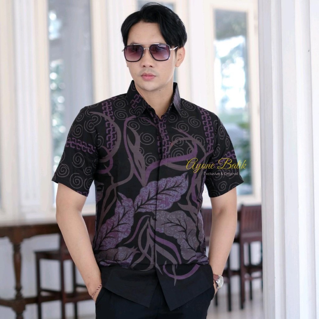 Batik lengan pendek WAKATOBI PENDEK kemeja batik pria lengan pendek kekinian batik pria slim fit ter