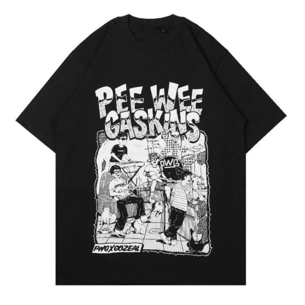 BAND - Kaos PEE WEE GASKINS X GOZEAL kaos band PWG  U bahan cotton combad24s tebal lembut nyaman pri