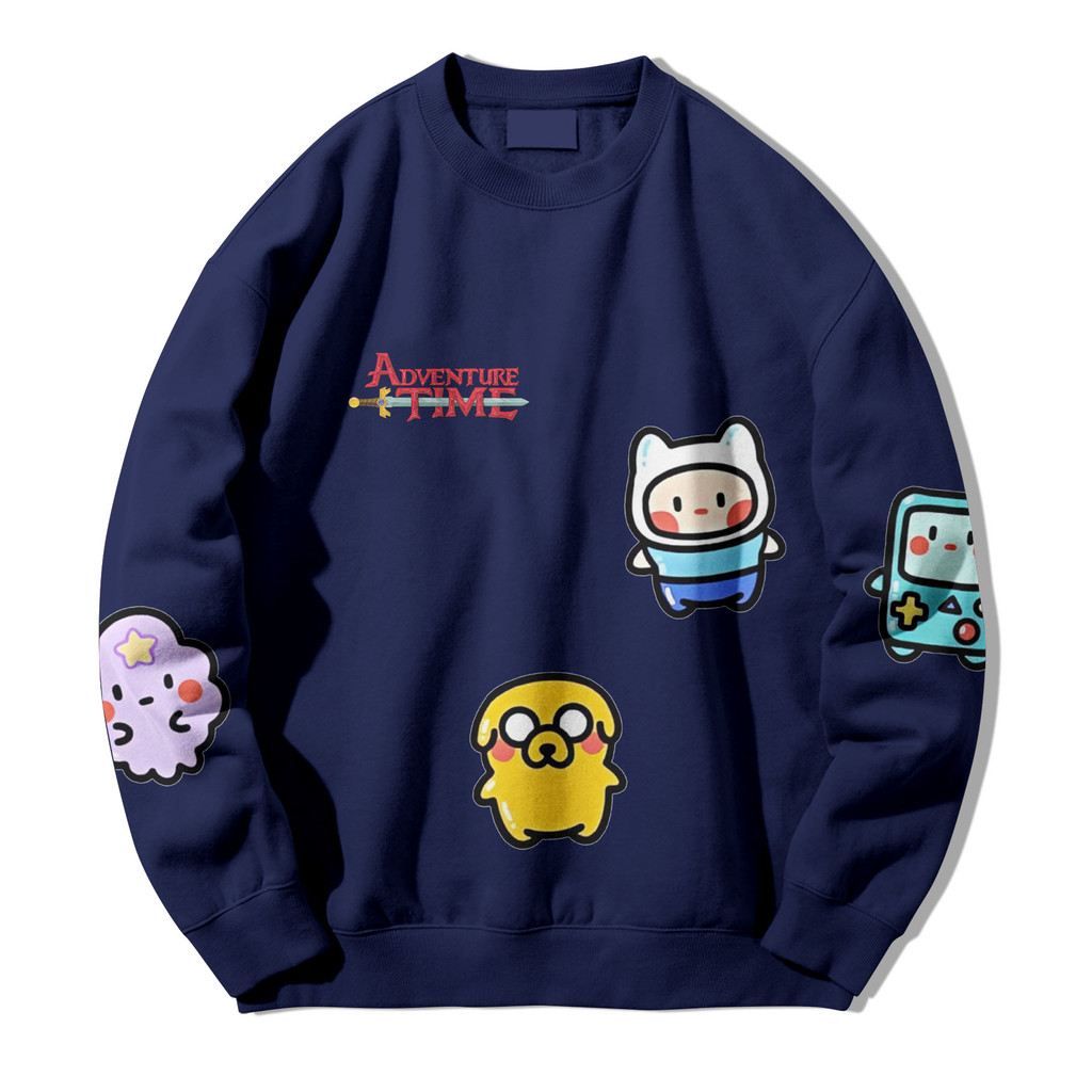 Crewneck Sweatshirt Adventure Time sweater premium Sweater polos unisex pria dan wanita size M-XL