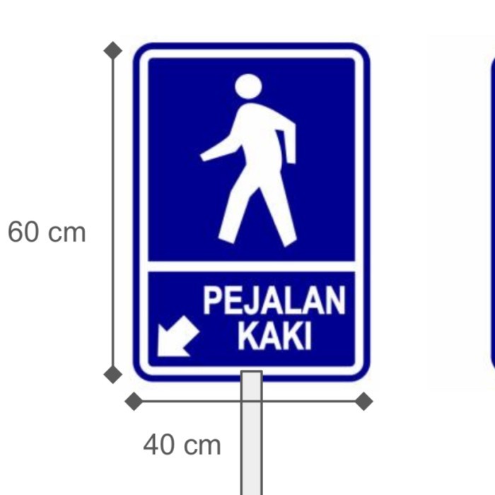 

Sign rambu plat (pejalan kaki kanan kiri) - Kanan