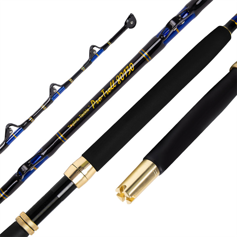 Deep Sea Fishing Rod Big Game Rod 5'6" 30 50 80 130lbs Nylon Butt 5+1 Roller Guide Tuna Fishing Trol