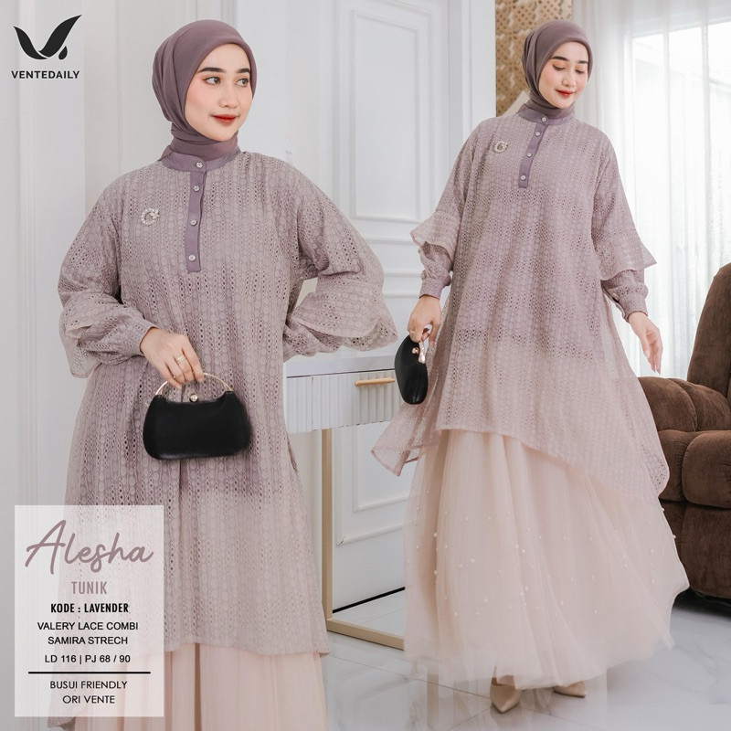 041024 Alesha Tunik by Vente // Tunik Broklat Kombinasi LD 110 fyp