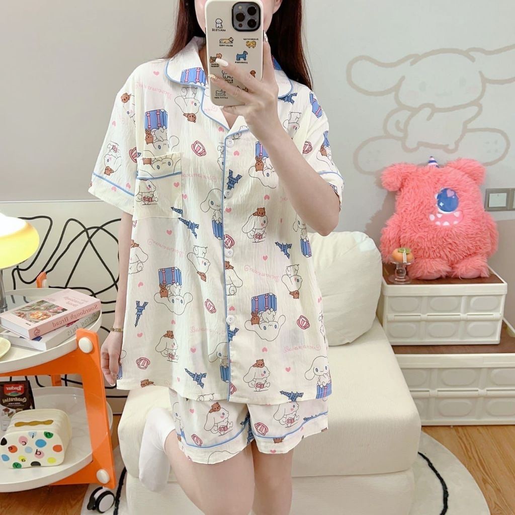 Ready set piyama jumbo baju tidur cinamorol sanrio premium import bangkok celana panjang dan celana 