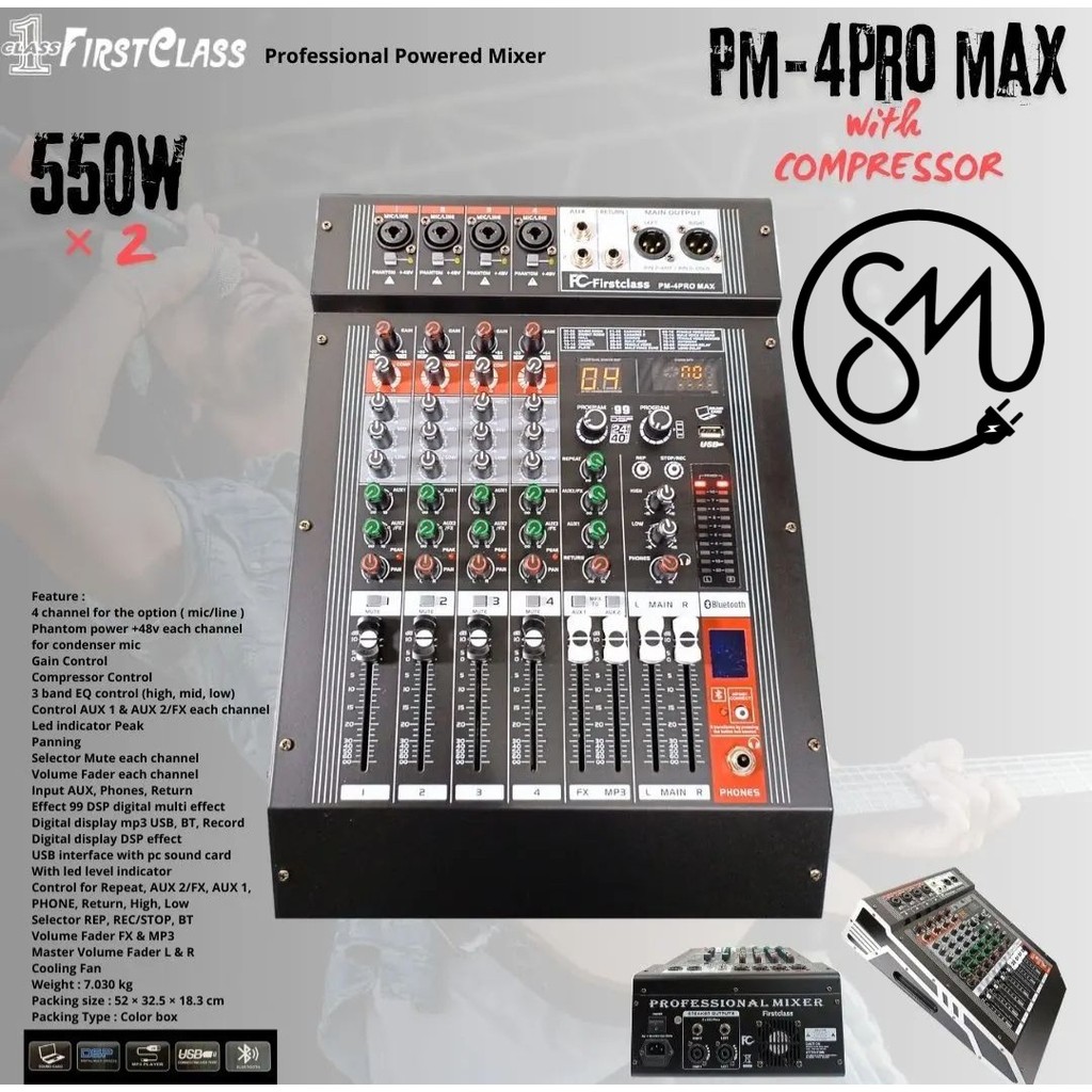 Power Mixer Firstclass PM-4PRO MAX First class PM4PROMAX 4 Chanel