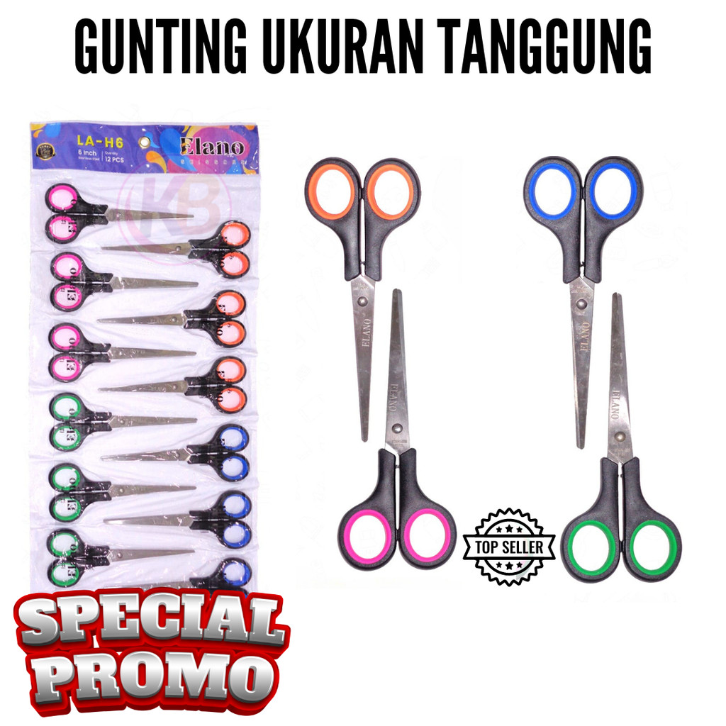 

Gunting Tanggung Paket Murah / Gunting Sedang 6inch / Gunting Warung / Gunting Toko Serbaguna / Gunting Kertas / Random / Duta Gemilang