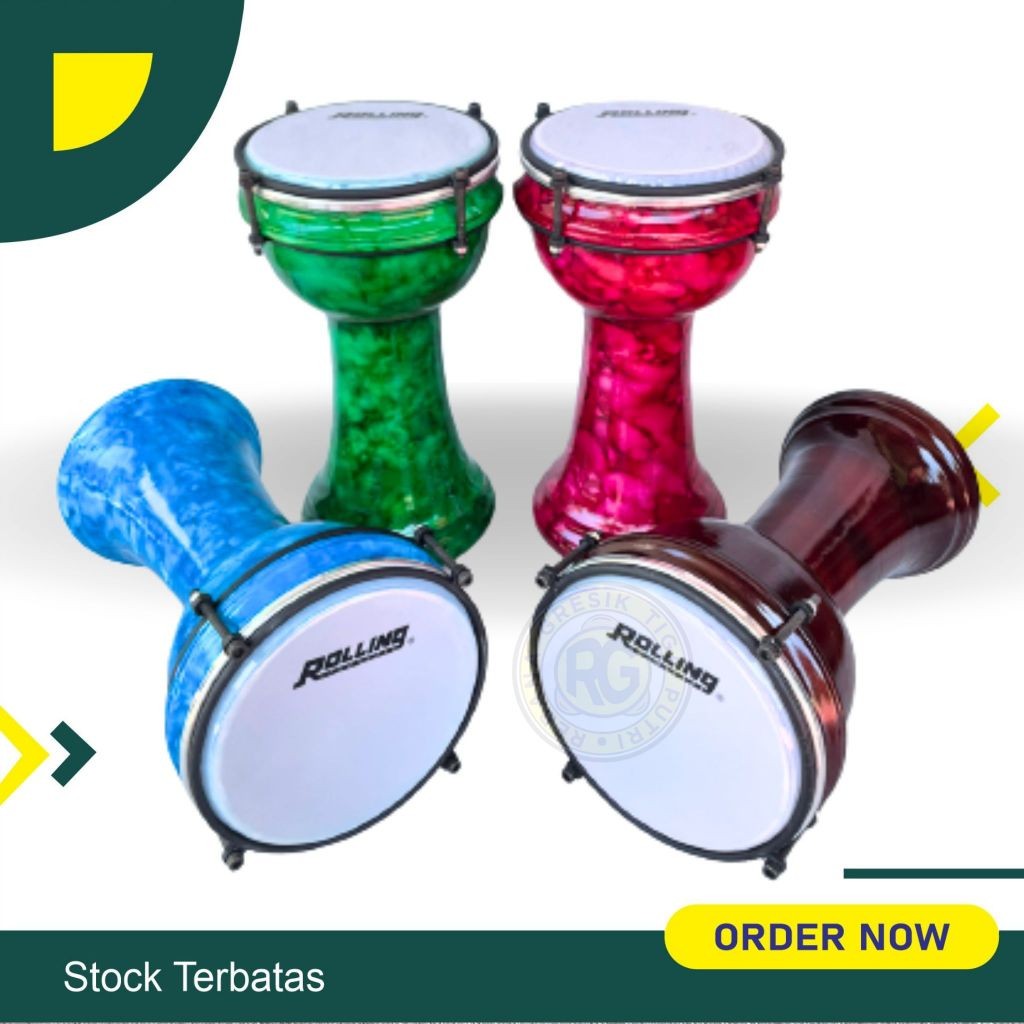 JK65CS Dumbuk Pinggang Darbuka Anak Kecil Mika 6 inch/ Dumbuk Hadroh darbuka 6 inch Kayu Mahoni