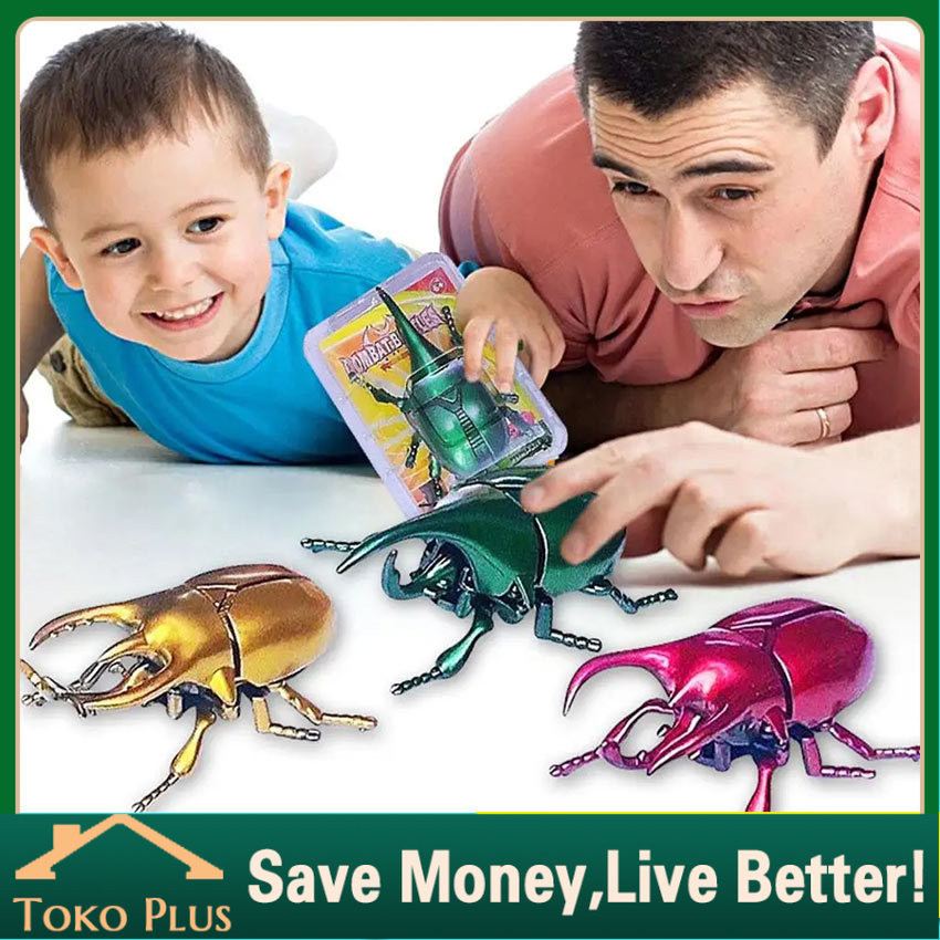 Mainan Serangga Jalan Berputar Kumbang Badak TANPA BATERAI Mainan Edukasi Simulasi Binatang Hewan