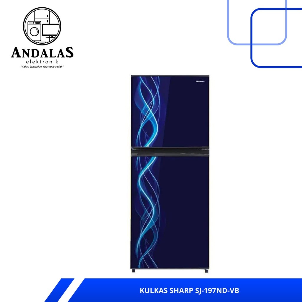 KULKAS SHARP 2 PINTU SJ197ND-VB SJ-197ND-VB NO FROST LOW WATT 197 ND