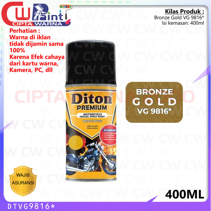 Diton Premium Cat Semprot Velg Engines Parts Bronze Emas Gold VG 9816* - CWK