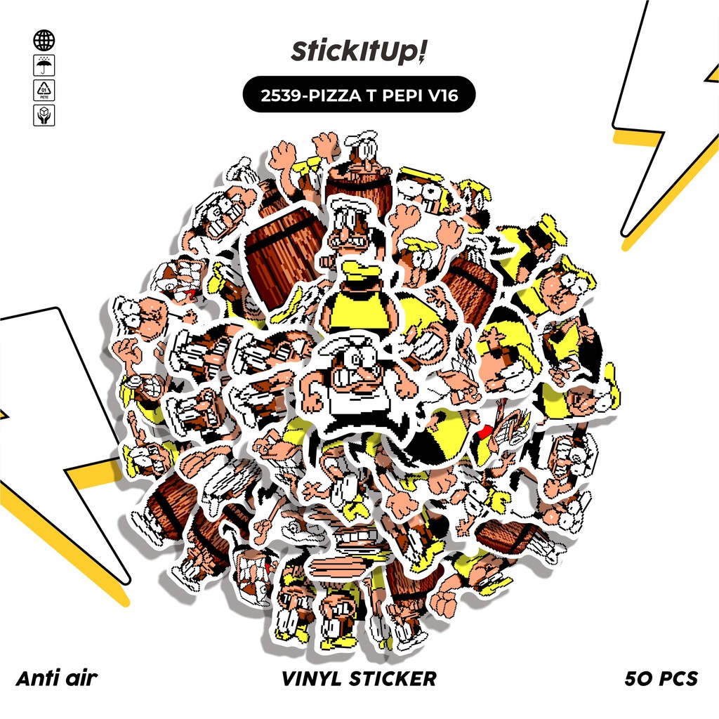

COD✨ 50 Pcs Stiker Pack PIZZA T PEPI V16 Lucu Aesthetic Vynil Waterproof untuk Freebies Sticker Buku Journal Casing HP Laptop