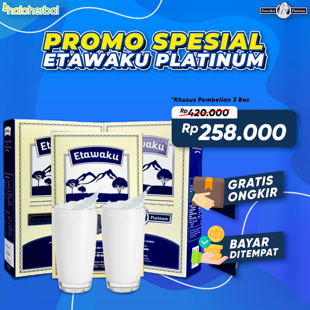 

Etawaku Platinum 3 Box - Susu Kambing Etawa Bantu Atasi Masalah Sesak Nafas Asma Bronkitis Bengek Nafas Ngik Ngik TBC Susah Nafas Nyeri Sendi Sendi Nyeri Lutut Nyeri Tulang Saraf Kejepit