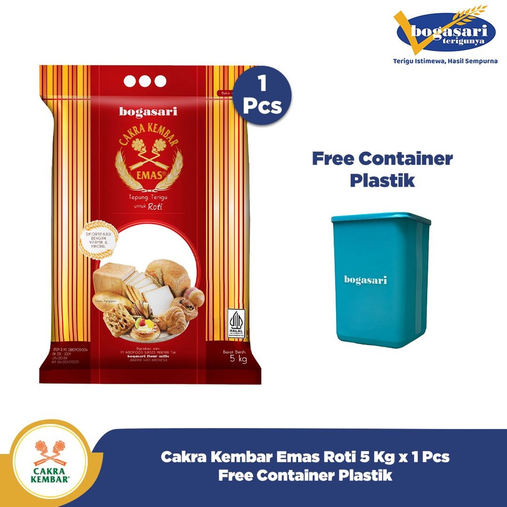 

Cakra Kembar Emas Roti 5 Kg x 1 pcs gratis Container Plastik